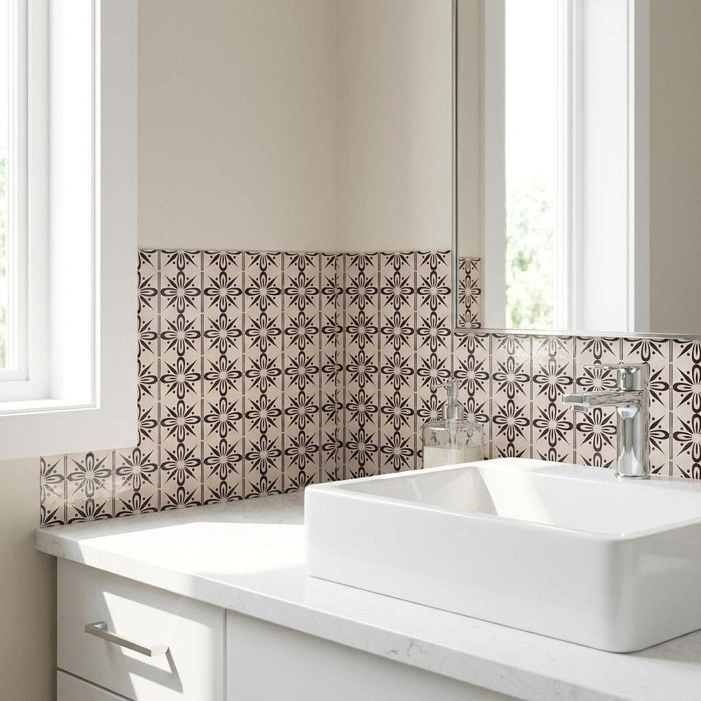 6" x 6" Cream Vinyl Peel And Stick Removable Tiles HomeRoots
