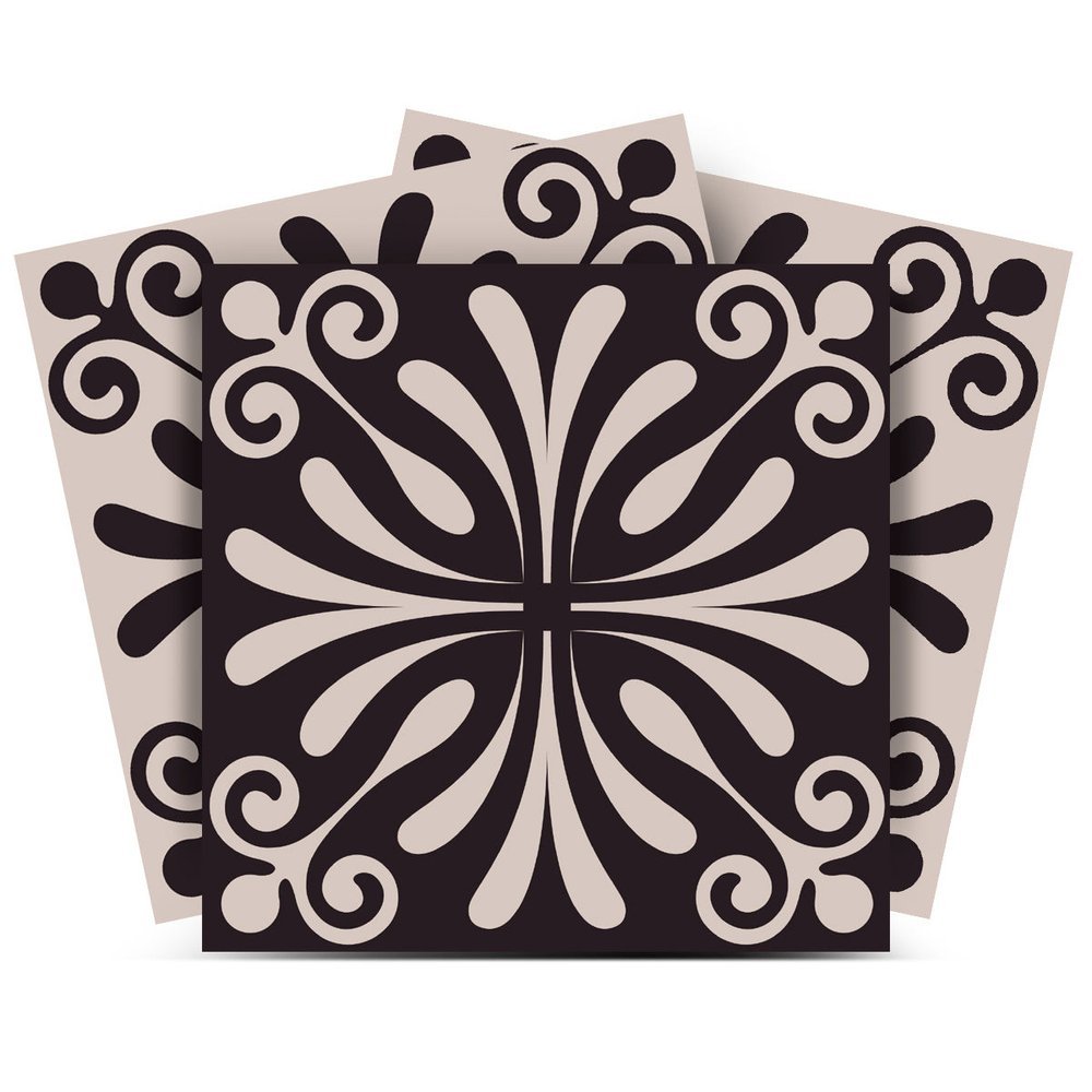 4" X 4" Cinnamon Swirl Peel And Stick Removable Tiles HomeRoots