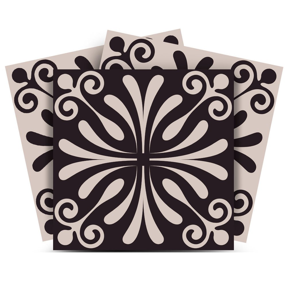 4" X 4" Cinnamon Swirl Peel And Stick Removable Tiles HomeRoots