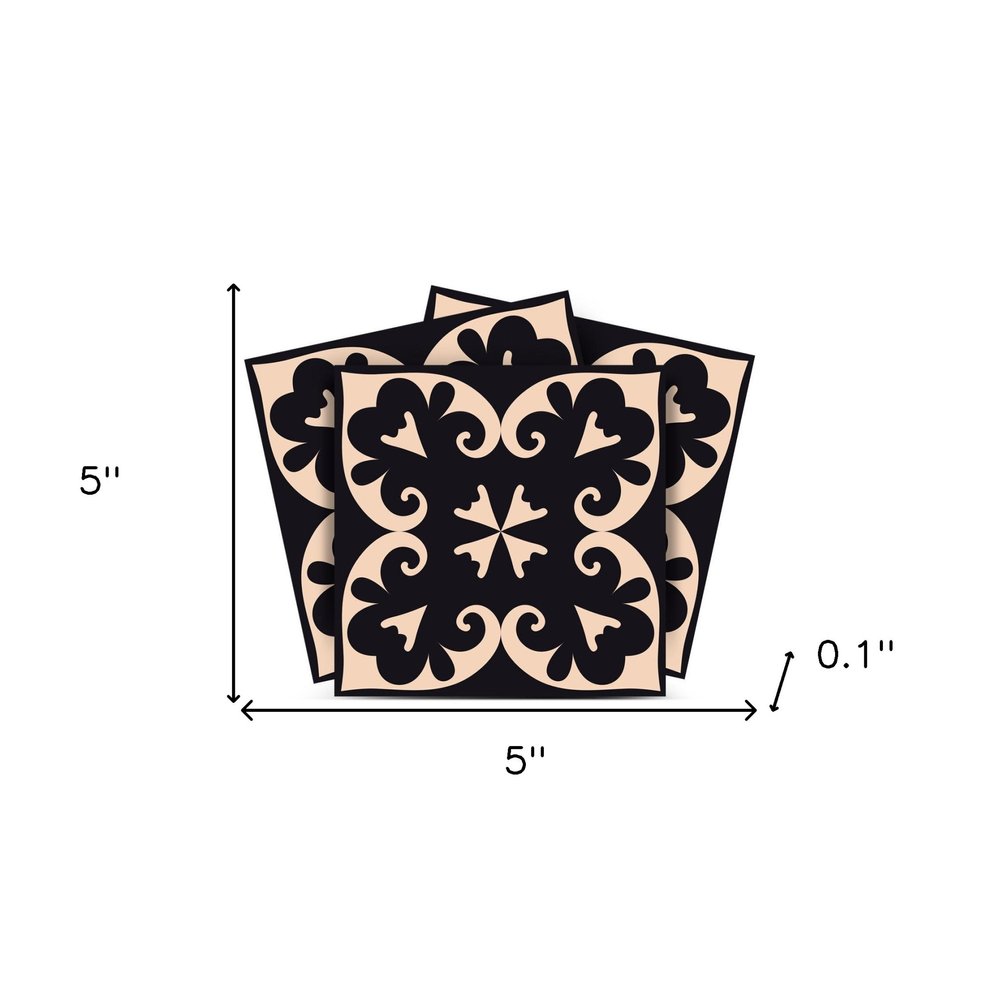 4" X 4" Black Sheep Peel And Stick Removable Tiles HomeRoots