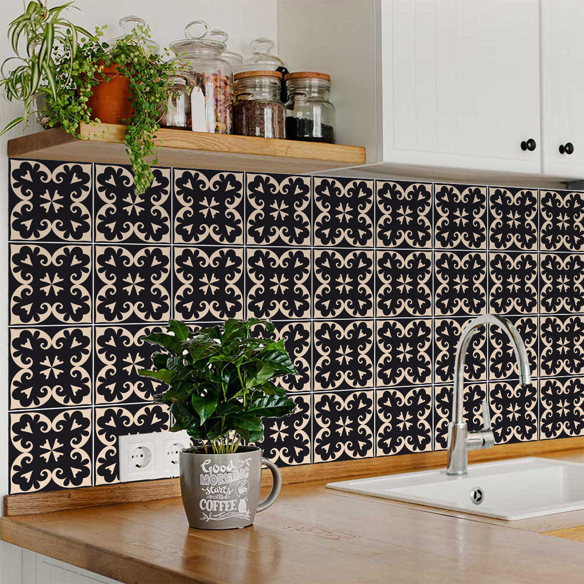 4" X 4" Black Sheep Peel And Stick Removable Tiles HomeRoots