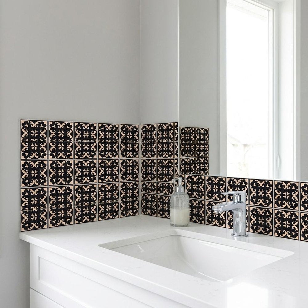 7" x 7" Cream Peel And Stick Removable Tiles HomeRoots