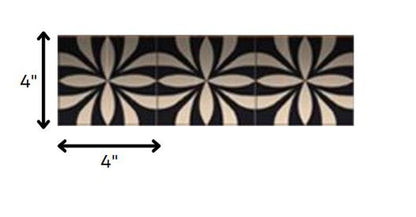 12" x 12" Cream Vinyl Arabesque Peel And Stick Removable Tiles HomeRoots