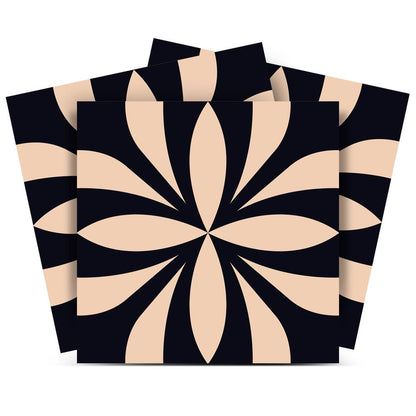 12" x 12" Cream Vinyl Arabesque Peel And Stick Removable Tiles HomeRoots