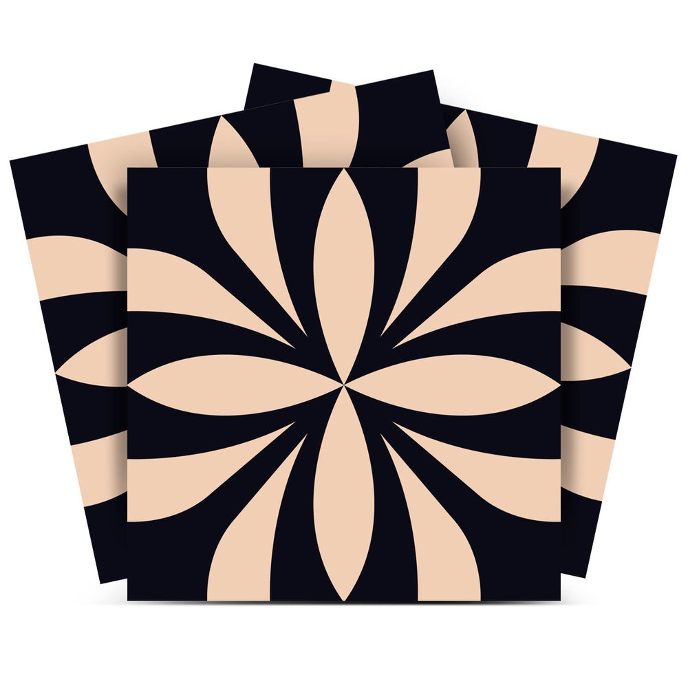 12" x 12" Cream Vinyl Arabesque Peel And Stick Removable Tiles HomeRoots