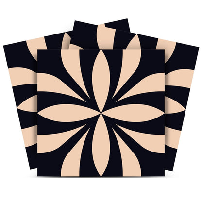 12" x 12" Cream Vinyl Arabesque Peel And Stick Removable Tiles HomeRoots