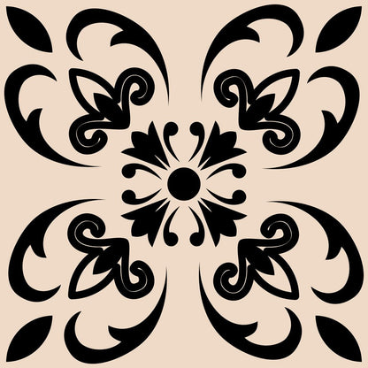 4" X 4" Cream And Black Mosaic Peel And Stick Removable Tiles HomeRoots