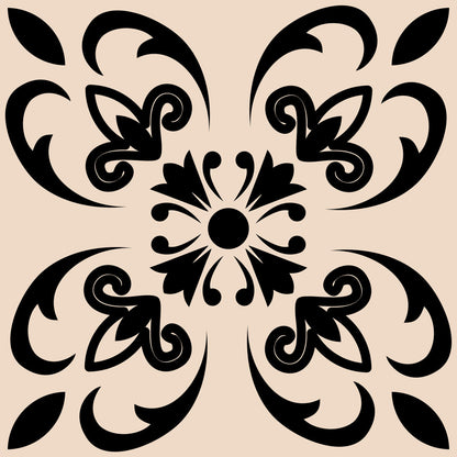 4" X 4" Cream And Black Mosaic Peel And Stick Removable Tiles HomeRoots