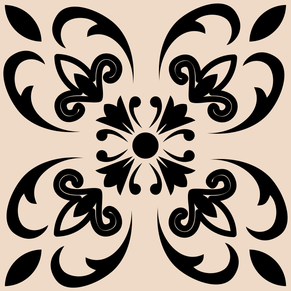 4" X 4" Cream And Black Mosaic Peel And Stick Removable Tiles HomeRoots