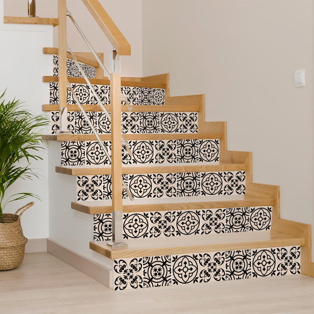4" X 4" Cream And Black Mosaic Peel And Stick Removable Tiles HomeRoots