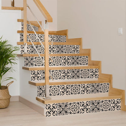 4" X 4" Cream And Black Mosaic Peel And Stick Removable Tiles HomeRoots
