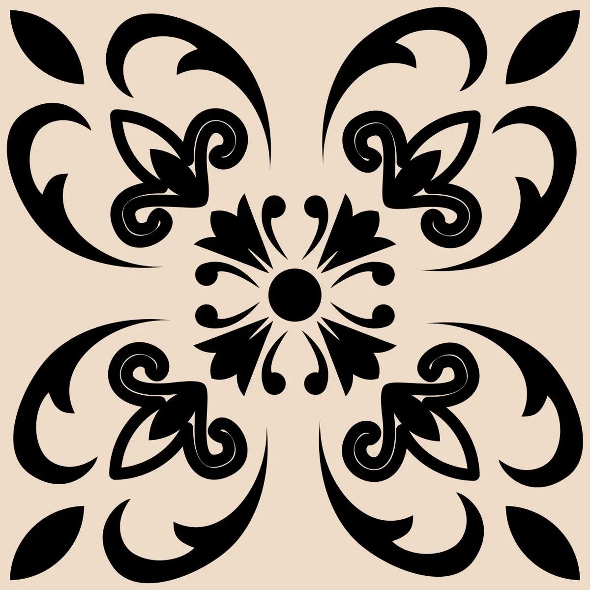 4" X 4" Cream And Black Mosaic Peel And Stick Removable Tiles HomeRoots