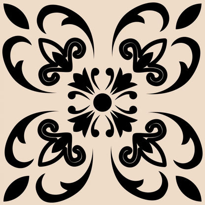 4" X 4" Cream And Black Mosaic Peel And Stick Removable Tiles HomeRoots