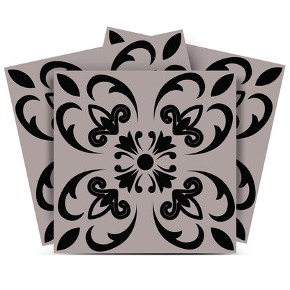 4" X 4" Black And White Orchid Peel And Stick Removable Tiles HomeRoots