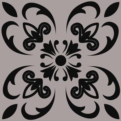 4" X 4" Black And White Orchid Peel And Stick Removable Tiles HomeRoots