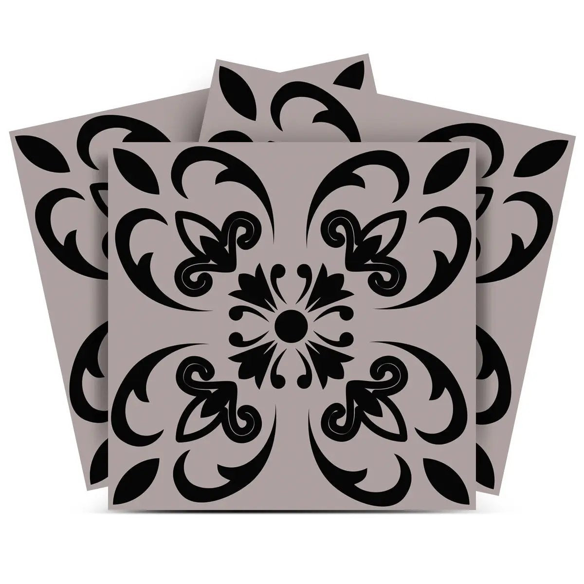 4" X 4" Black And White Orchid Peel And Stick Removable Tiles HomeRoots