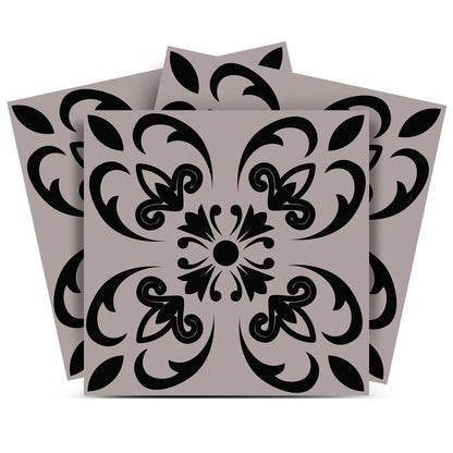 4" X 4" Black And White Orchid Peel And Stick Removable Tiles HomeRoots