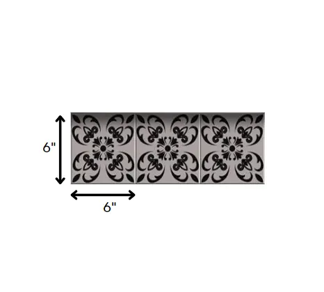 4" X 4" Black And White Orchid Peel And Stick Removable Tiles HomeRoots