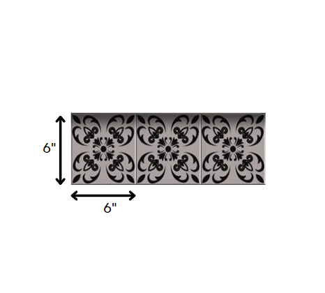 4" X 4" Black And White Orchid Peel And Stick Removable Tiles HomeRoots