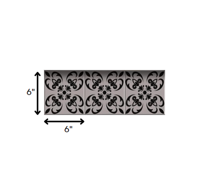 4" X 4" Black And White Orchid Peel And Stick Removable Tiles HomeRoots