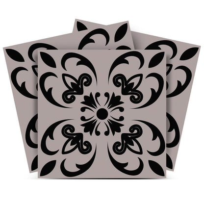 4" X 4" Black And White Orchid Peel And Stick Removable Tiles HomeRoots
