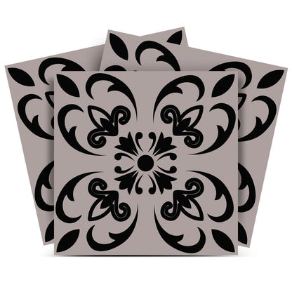 4" X 4" Black And White Orchid Peel And Stick Removable Tiles HomeRoots