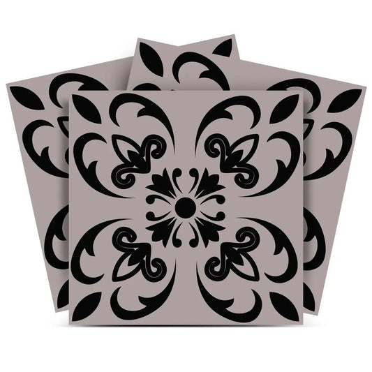 4" X 4" Black And White Orchid Peel And Stick Removable Tiles HomeRoots