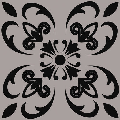 4" X 4" Black And White Orchid Peel And Stick Removable Tiles HomeRoots