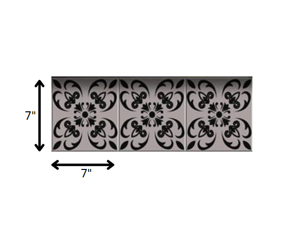 4" X 4" Black And White Orchid Peel And Stick Removable Tiles HomeRoots