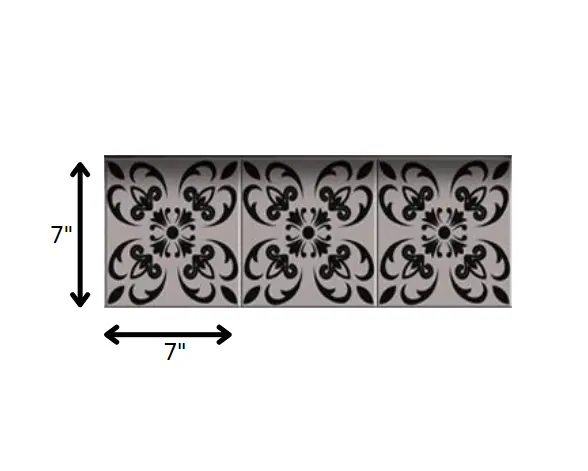 4" X 4" Black And White Orchid Peel And Stick Removable Tiles HomeRoots