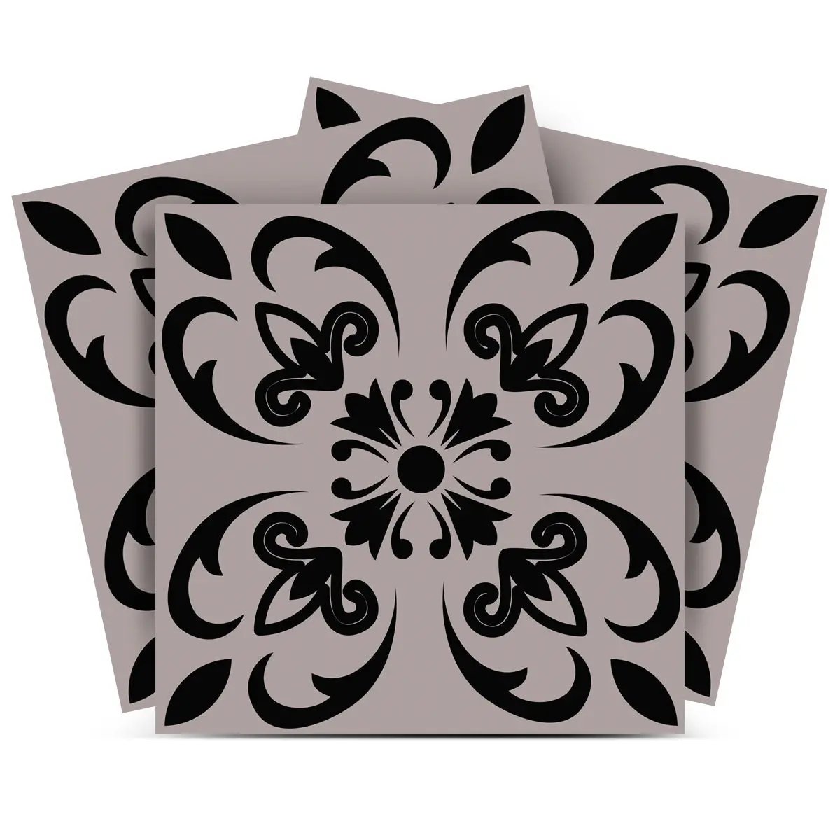 4" X 4" Black And White Orchid Peel And Stick Removable Tiles HomeRoots