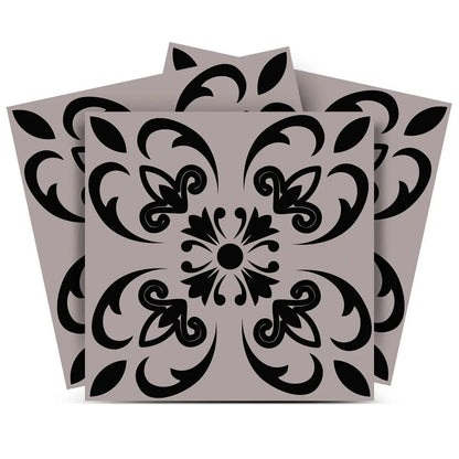 4" X 4" Black And White Orchid Peel And Stick Removable Tiles HomeRoots