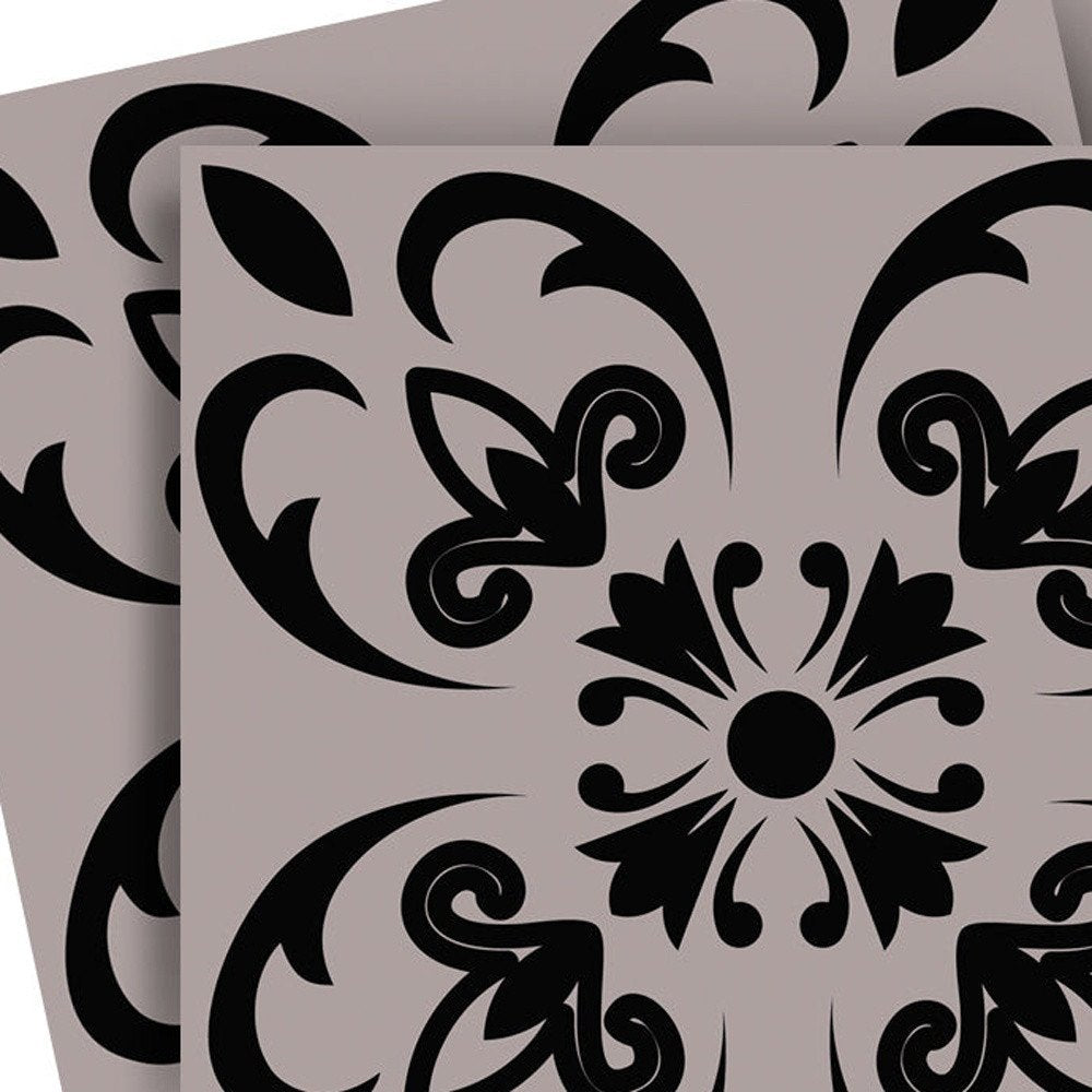4" X 4" Black And White Orchid Peel And Stick Removable Tiles HomeRoots