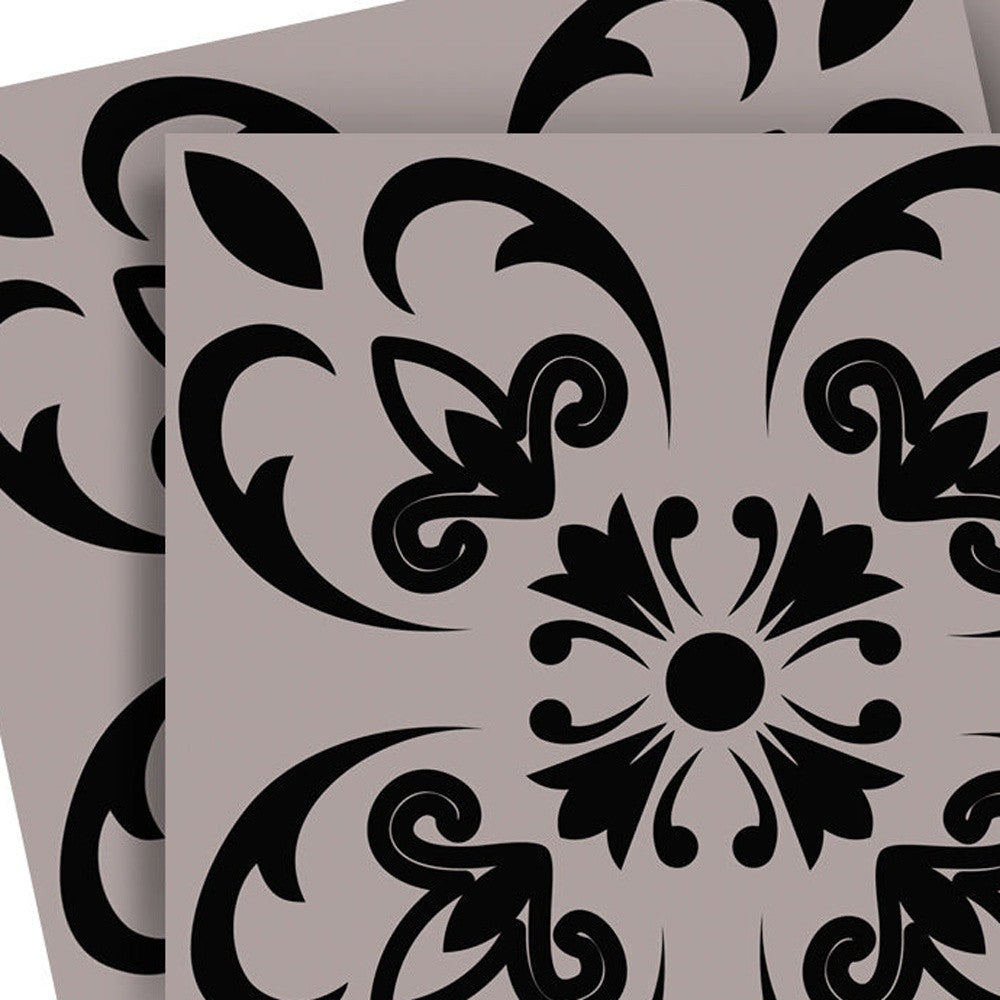 4" X 4" Black And White Orchid Peel And Stick Removable Tiles HomeRoots