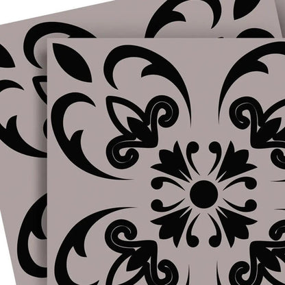 4" X 4" Black And White Orchid Peel And Stick Removable Tiles HomeRoots