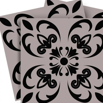 4" X 4" Black And White Orchid Peel And Stick Removable Tiles HomeRoots