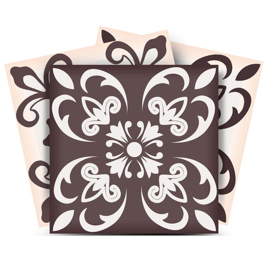 7" x 7" Brown And White Peel And Stick Removable Tiles HomeRoots
