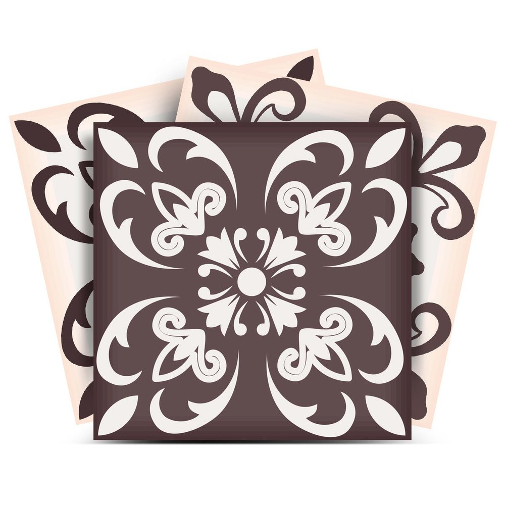7" x 7" Brown And White Peel And Stick Removable Tiles HomeRoots