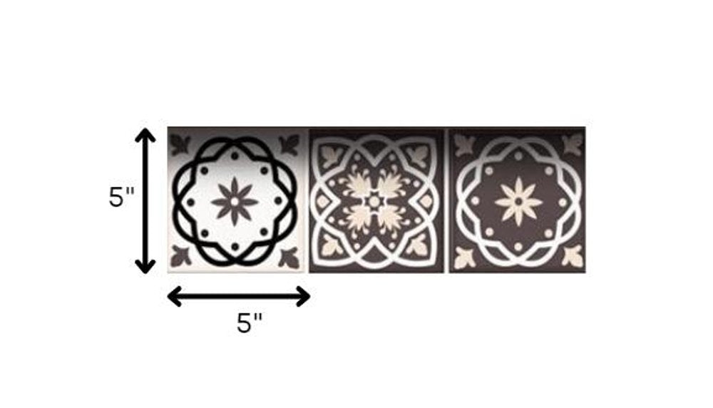 7" x 7" Brown And White Peel And Stick Removable Tiles HomeRoots