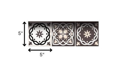 7" x 7" Brown And White Peel And Stick Removable Tiles HomeRoots