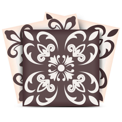 7" x 7" Brown And White Peel And Stick Removable Tiles HomeRoots