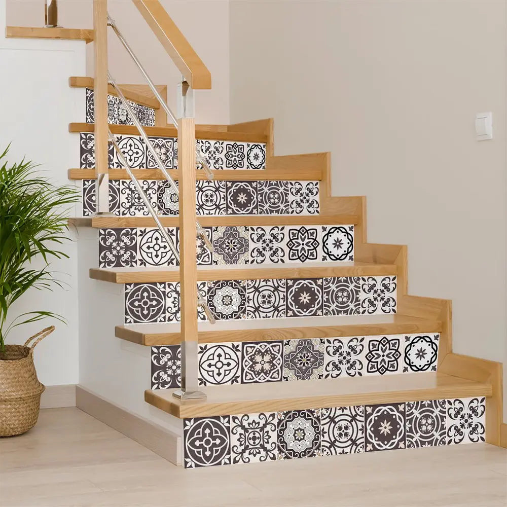 7" X 7" Light Brown And White Mosaic Peel And Stick Removable Tiles HomeRoots