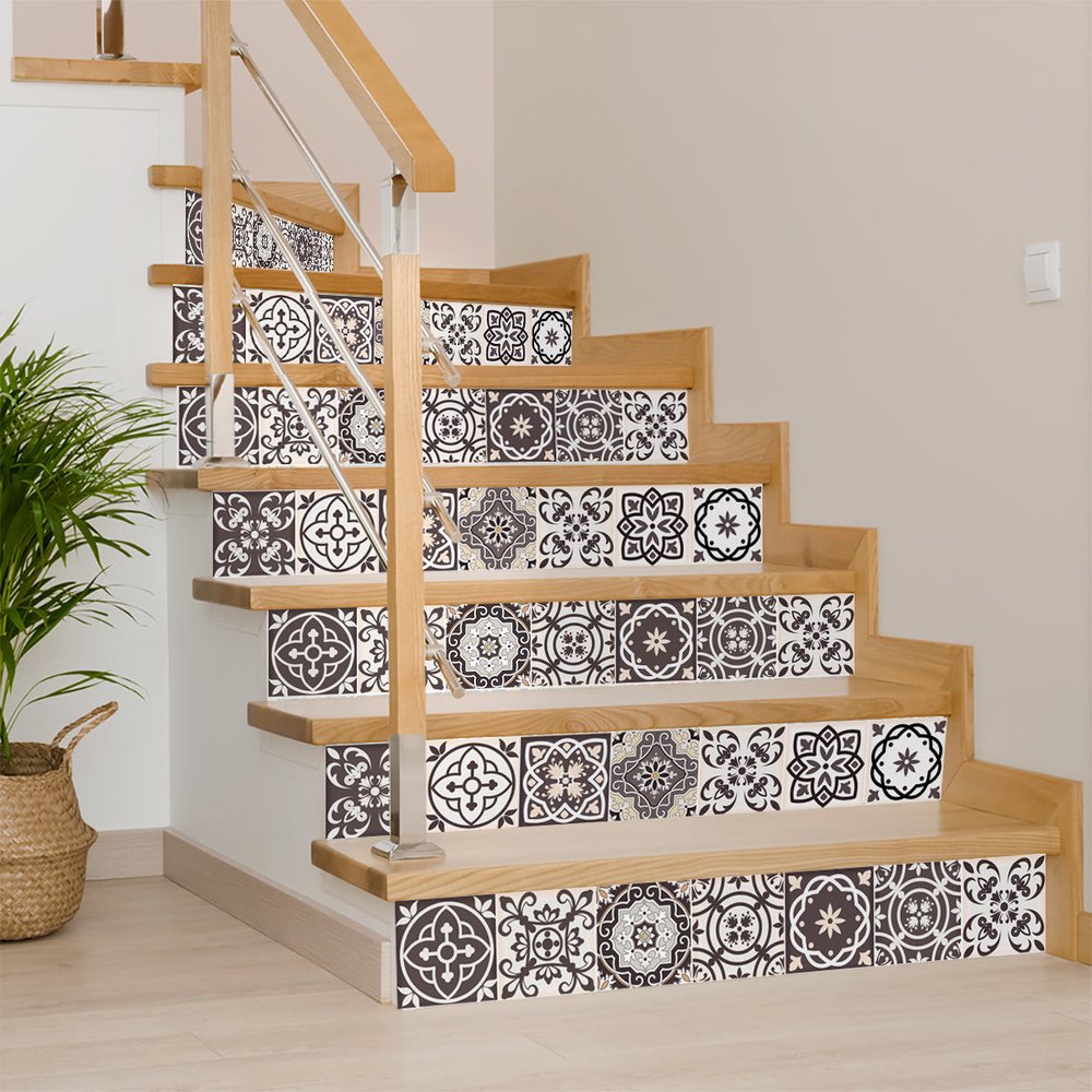 7" x 7" Brown And White Peel And Stick Removable Tiles HomeRoots