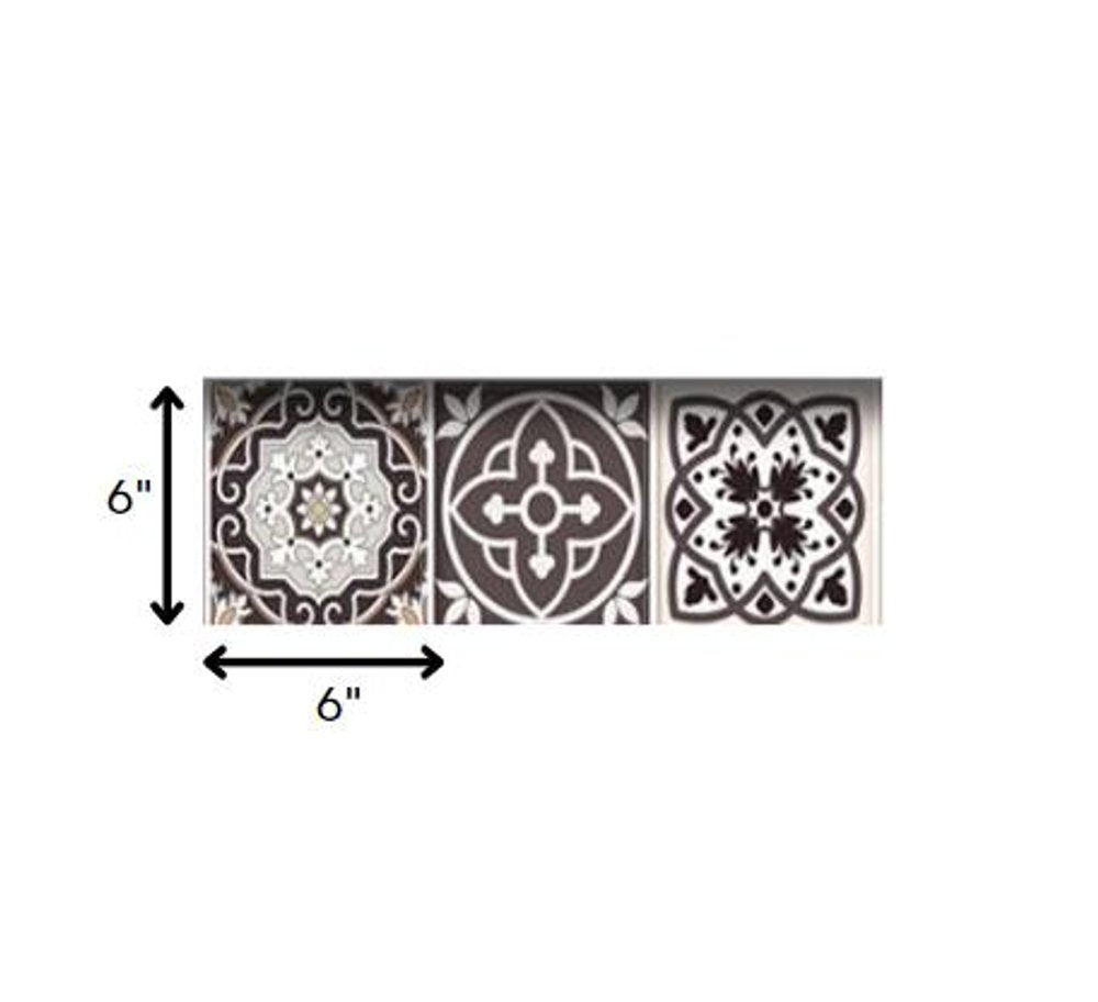 7" x 7" Brown And White Peel And Stick Removable Tiles HomeRoots
