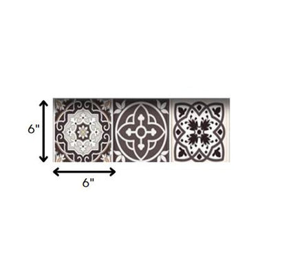 7" x 7" Brown And White Peel And Stick Removable Tiles HomeRoots