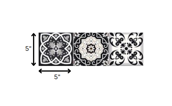 4" X 4" Black White And Tan Peel And Stick Removable Tiles HomeRoots
