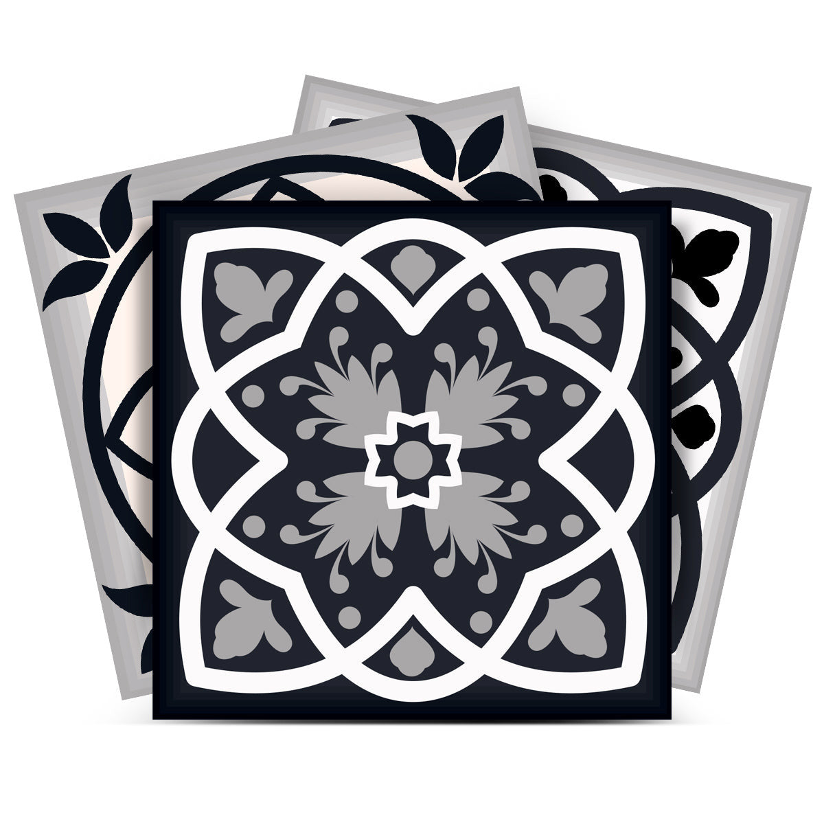 4" X 4" Black White And Tan Peel And Stick Removable Tiles HomeRoots