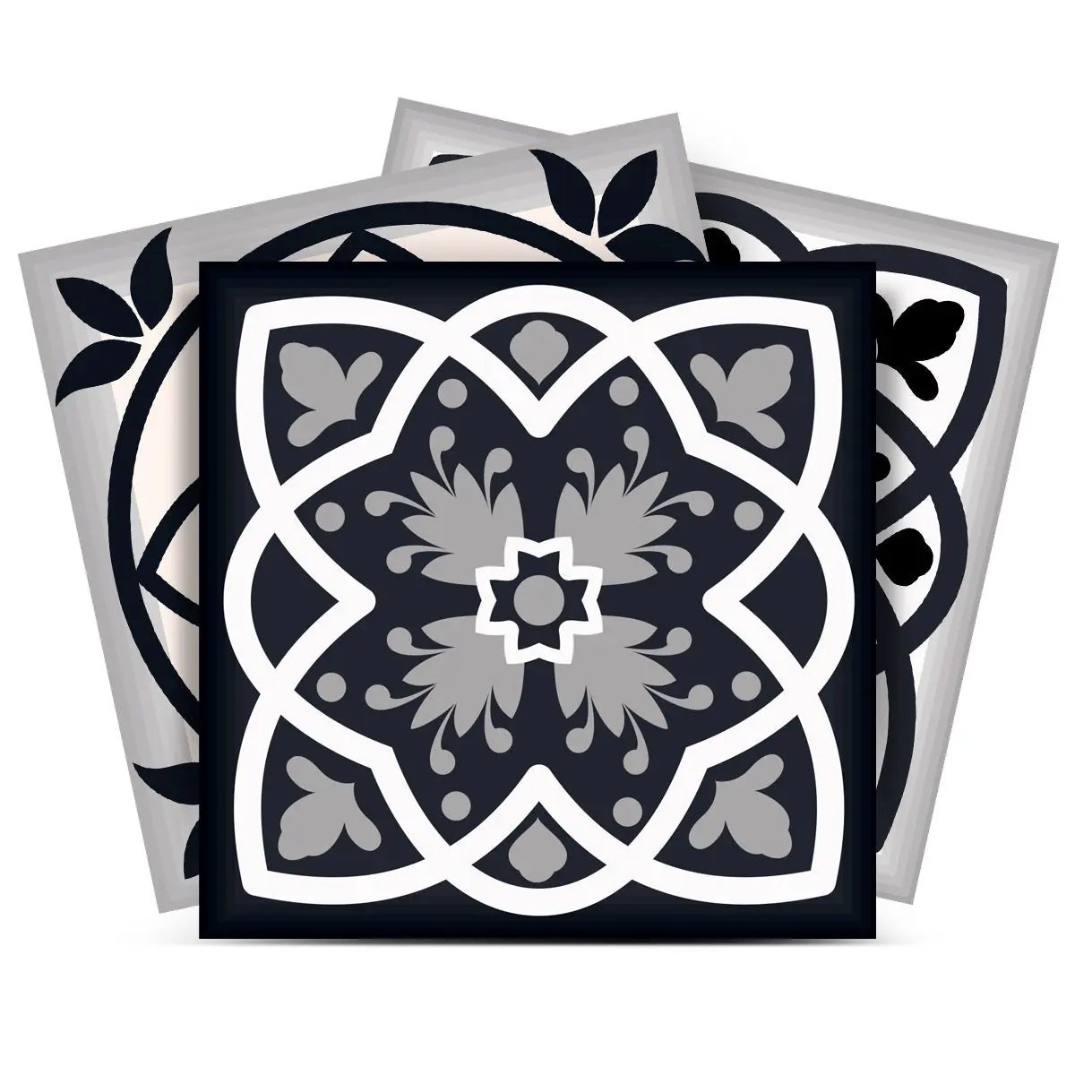 4" X 4" Black White And Tan Peel And Stick Removable Tiles HomeRoots