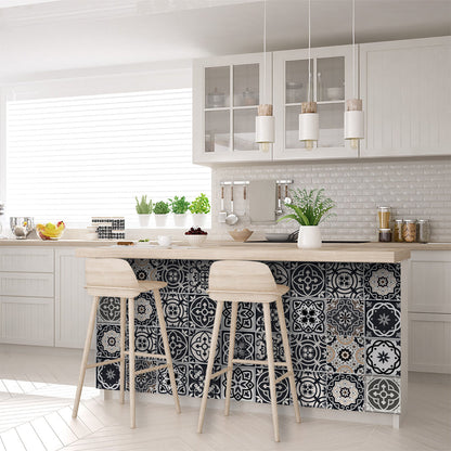 4" X 4" Black White And Tan Peel And Stick Removable Tiles HomeRoots