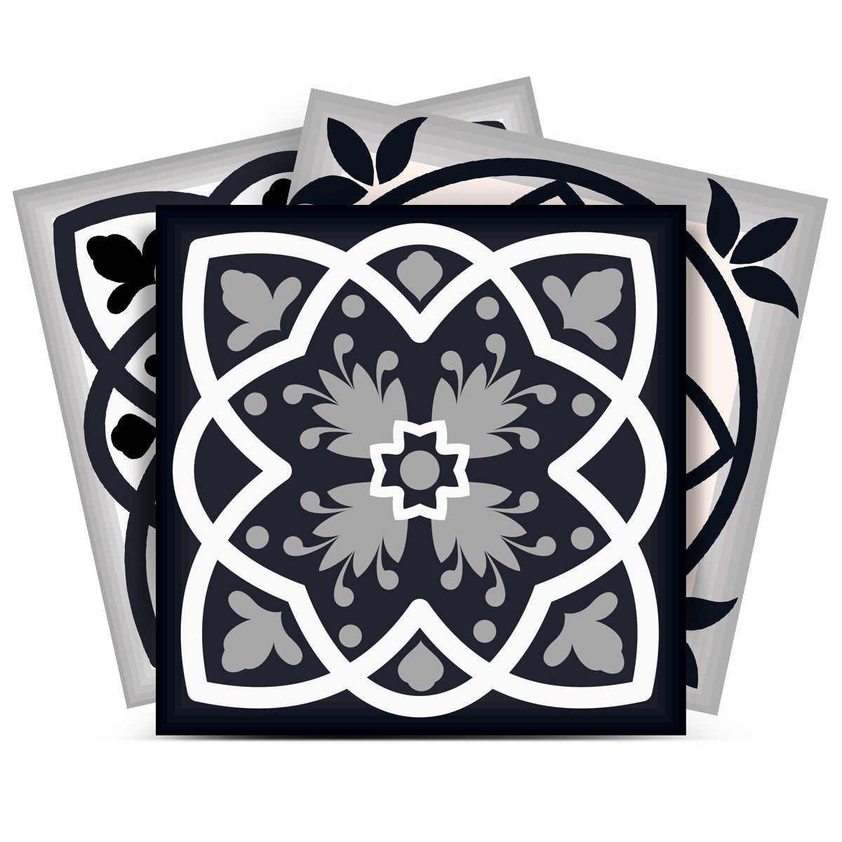 4" X 4" Black White And Tan Peel And Stick Removable Tiles HomeRoots